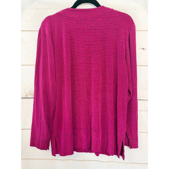 Chico's Travelers Size 2 Pink Black Cardigan Buttons - Picture 2 of 5